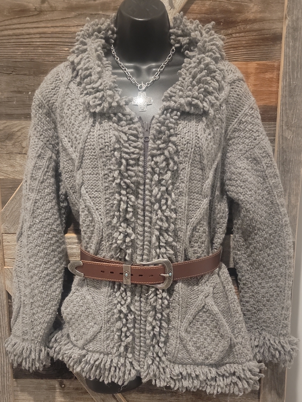 Hand Knit 100% Wool Cardigan